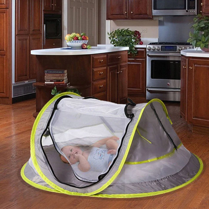 Cheap Goat Tents Baby Kid Beach Tent Folding Sun Protection Portable Travel Tent Infant Sun Shelters Mosquito Net Outdoor Camping Sunshade Beach Tents 